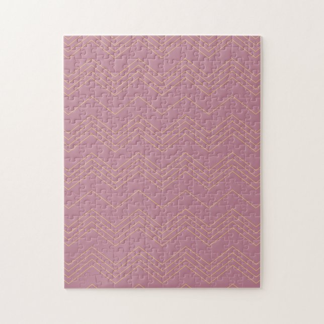 Rosa, enkel, modern, coola, trendig zigzag mönster pussel (Vertikal)