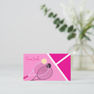 Rosa Enkel Tennis Modern Pastell Visitkort
