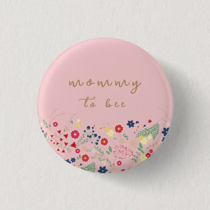 Rosa Enkel Wildblomma-Mamma till Bee Baby Shower Knapp