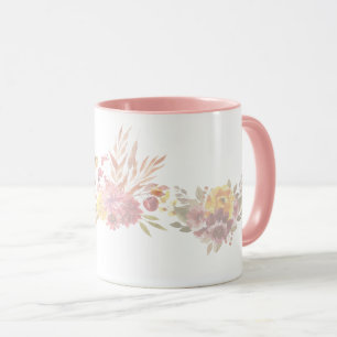 Rosa enkla Modern rosa blommigt blommor för henne Mugg