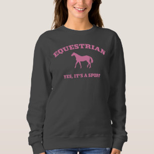 Rosa Equestrian College Stil Sweater Horse Sport T Shirt