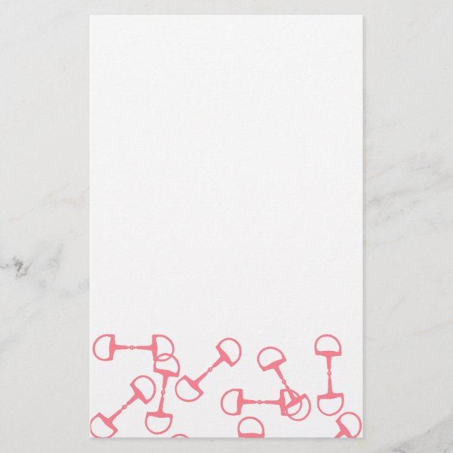 Rosa Equestrian Horse Bits Brevpapper (Framsida)