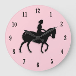 Rosa Equestrian Wall Clock Stor Klocka