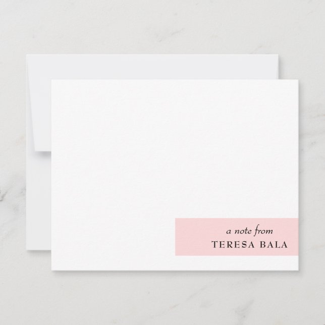 Rosa Errödfärg | Modernt Feminint Minimalistiskt F Anteckningskort (Framsida)