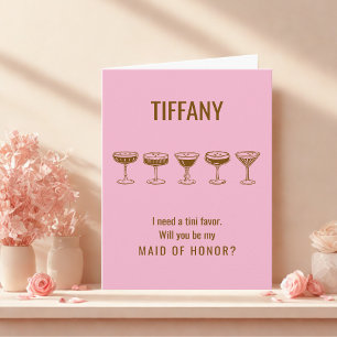 Rosa Espresso Martini, kommer du att bli min Bride Inbjudan