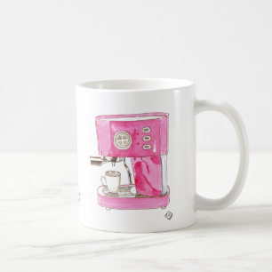 Rosa espressotillverkaremugg kaffemugg