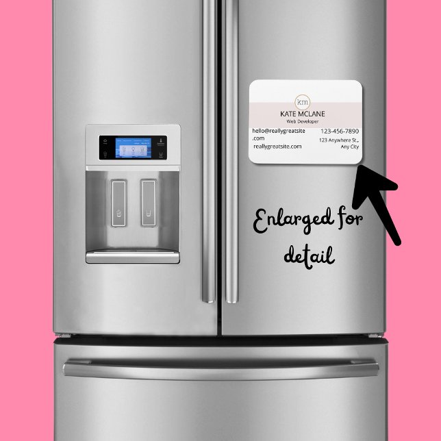 rosa, estetiskt affärskort Flexibel fotomagnet Magnet (Pink Aesthetic Business Card Magnet)