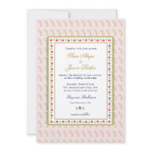 Rosa Ethnic Flower gräns Indiska bröllop