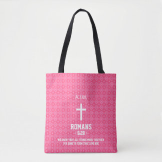 Rosa Ethnic Mönster Bible Kapitel Verse Christian Tygkasse