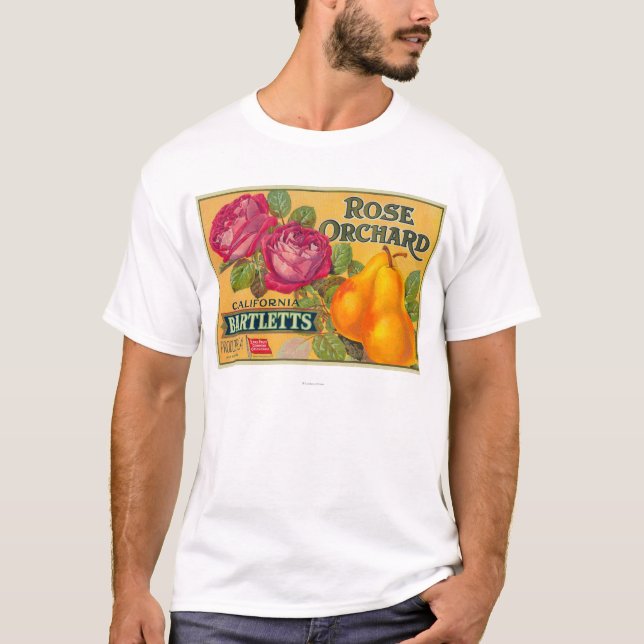 Rosa etikett för fruktträdgårdPearlåda Tee (Framsida)