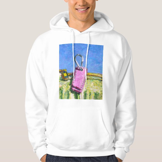 Rosa Etikett Hoodie (Framsida)