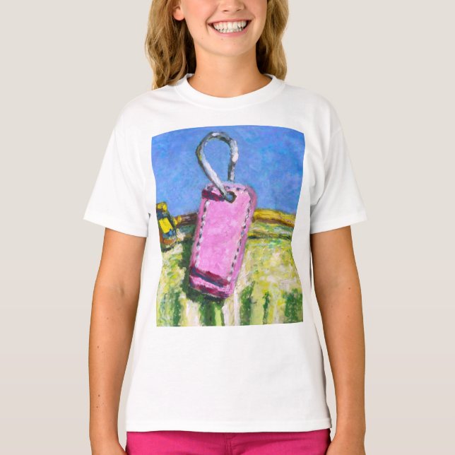Rosa Etikett T Shirt (Framsida)