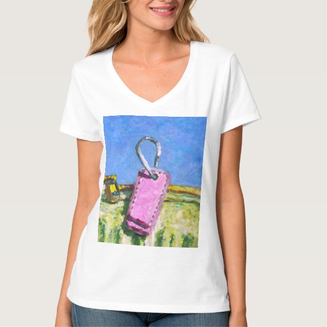 Rosa Etikett T Shirt (Framsida)