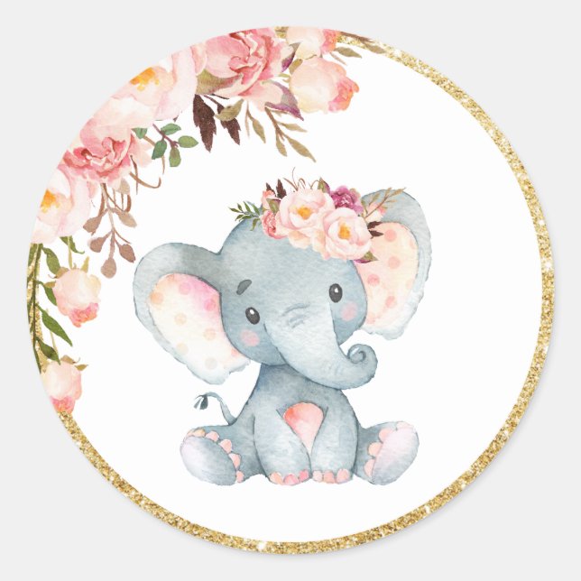 Rosa Etiketter för favoritetiketter för elefant-ba (Framsida)