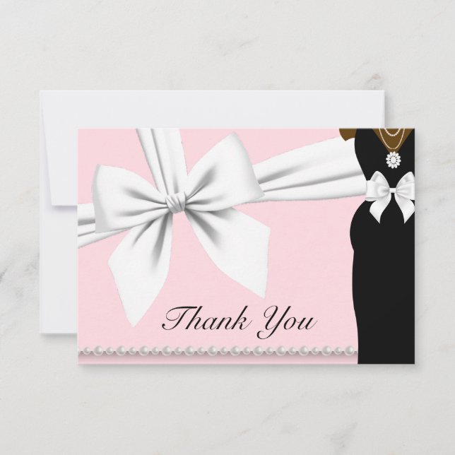 Rosa etniskt prinsessan baby shower tackkort tack kort (Framsida)