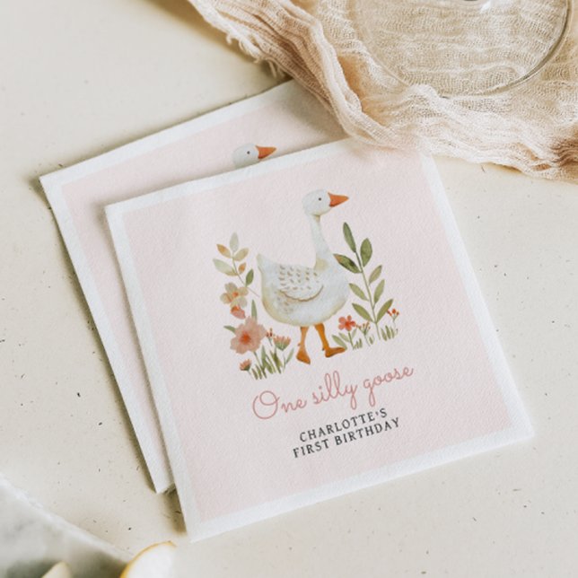 Rosa Ett Fånig går på födelsedag Pappersservett (Skapare uppladdad)