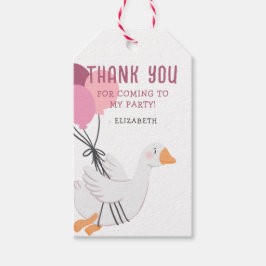 Rosa Ett Fånig går på första födelsedag Presentetikett