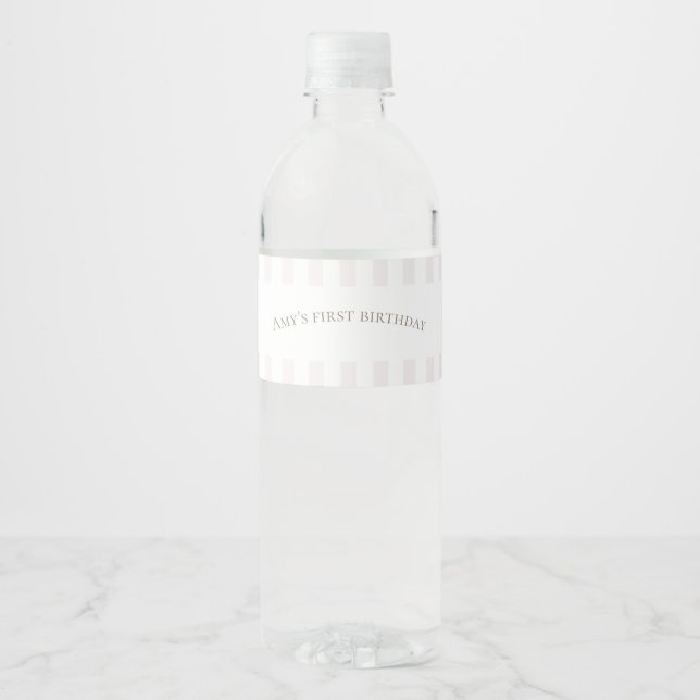 Rosa Ett Fånig går Vattenflaska etikett (Framsida)