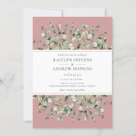 Rosa Eucalyptus alla i ett Bröllop Inbjudningar