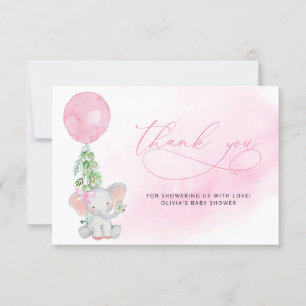 Rosa Eucalyptus Elephant Baby Shower Tack Kort