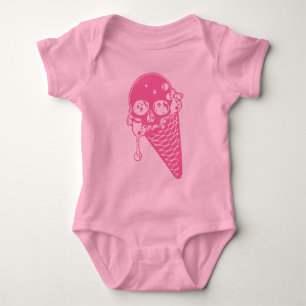 Rosa Evil Ice Cream Cone Baby Bodykostym T Shirt