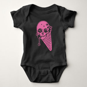 Rosa Evil Ice Cream Cone Baby Bodykostym T Shirt