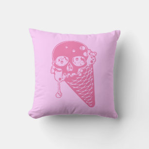 Rosa Evil Ice Cream Cone Dekorativ kudde