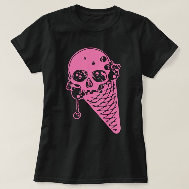 Rosa Evil Ice Cream Cone T-Shirt (Design framsida)