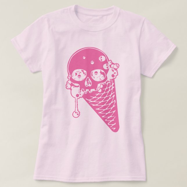 Rosa Evil Ice Cream Cone T-Shirt (Design framsida)