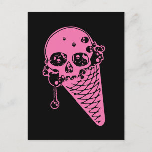Rosa Evil Ice Cream Cone-vykort Vykort