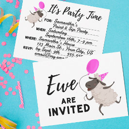 Rosa Ewe är inbjuden till Tillfällen Party Inbjudningar