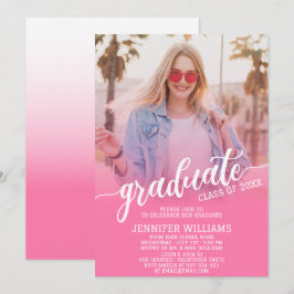 Rosa Examen Foto Examen Utexaminerad Fest Inbjudningar