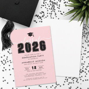 Rosa examensfest inbjudningar