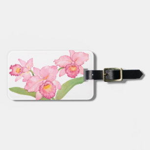 Rosa Exotic Watercolor Flowers Bagagebricka