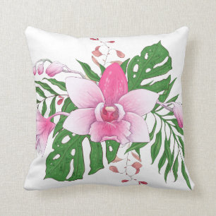 Rosa exotisk blomma kudde