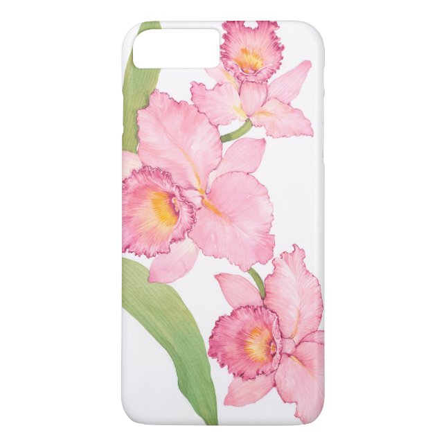 Rosa exotiska akvarellblommor Case-Mate iPhone skal (Baksida)