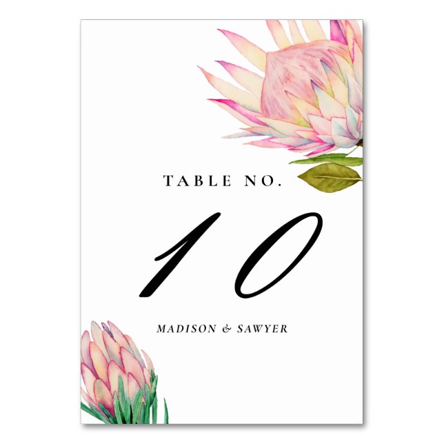 Rosa exotiskt gifta sig för blommor bordsnummer (Framsidan)