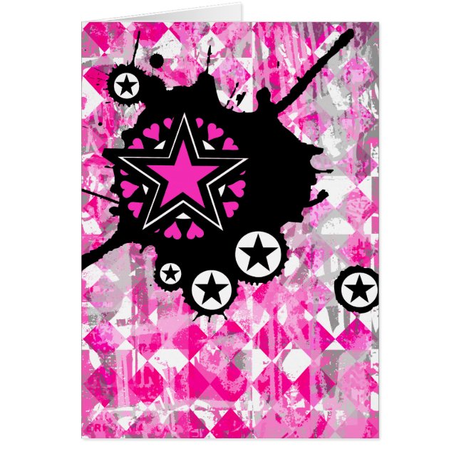 Rosa Explosion Hälsningskort (Framsidan)