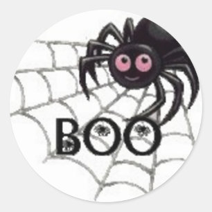 Rosa-Eyed Spider Halloween Sticker Runt Klistermärke