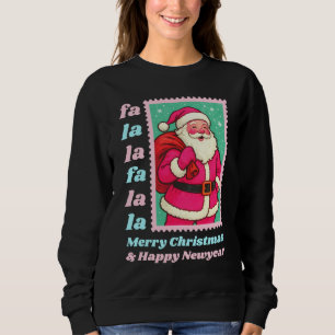 Rosa Fa La La Tomte Jul Frimärke T Shirt