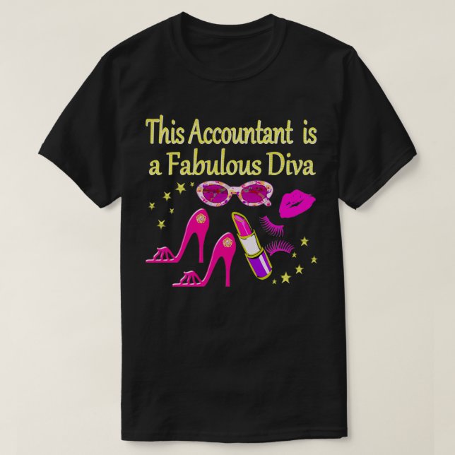 ROSA FABULOUS ACCOUNTANT DIVA DESIGN T SHIRT (Design framsida)