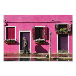 Rosa Facade, Burano öar Fototryck