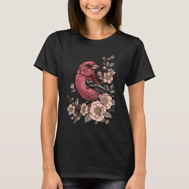 Rosa fågel med ro t shirt (Framsida)