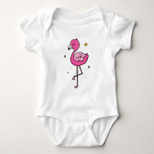 Rosa fågel t shirt