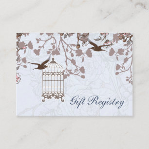 rosa fågelburk, love birds gift-registerkort tilläggskort