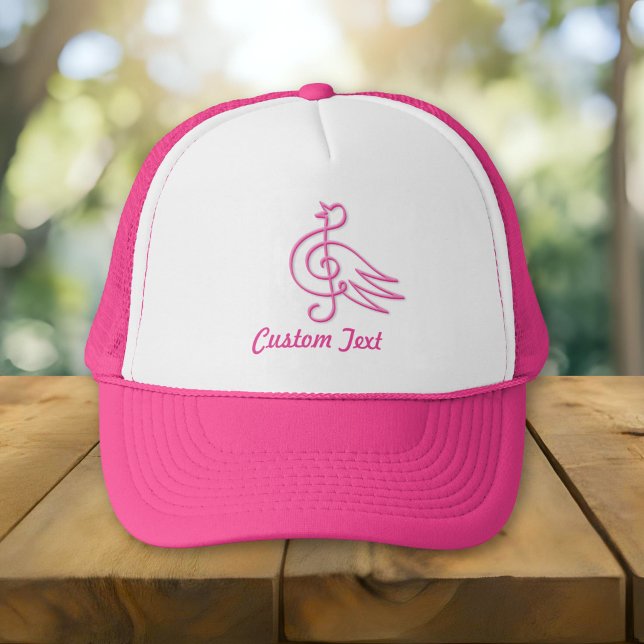 Rosa fågelmusik lastbilsförare hatt keps (Skapare uppladdad)