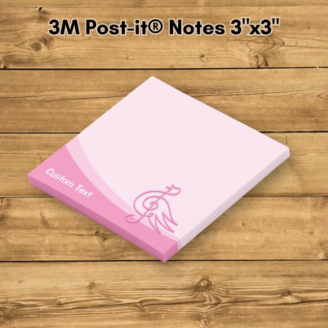 Rosa Fågelmusik Post-it Block (Skapare uppladdad)