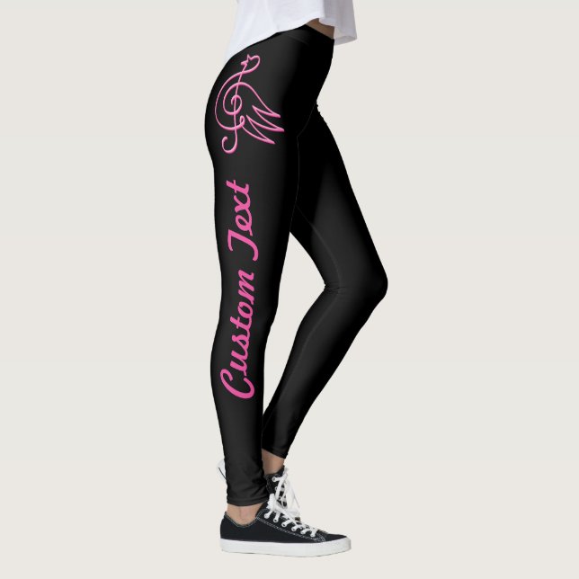 Rosa fågelmusiklämmor leggings (Höger)