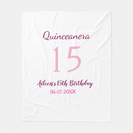 Rosa Fairy 15-årsdag, enkel moder quinceanera Fleecefilt