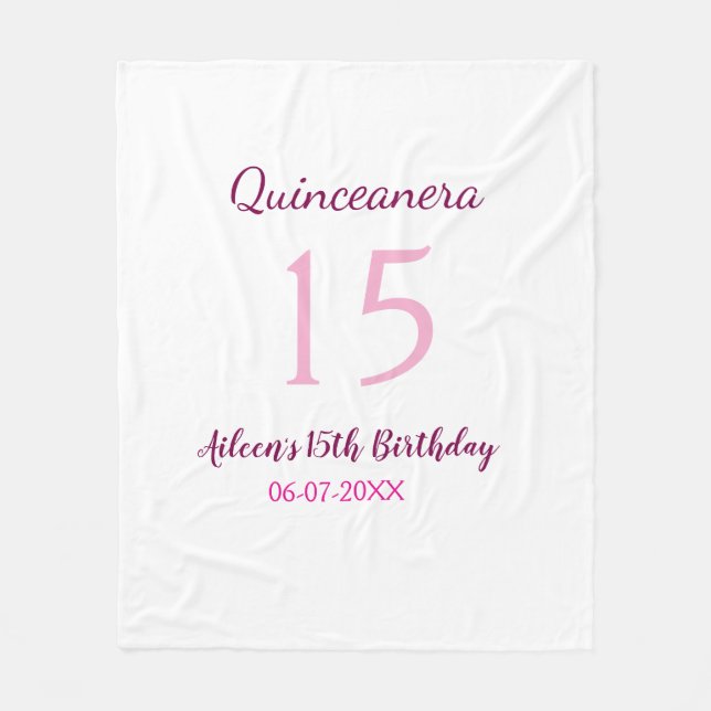 Rosa Fairy 15-årsdag, enkel moder quinceanera Fleecefilt (Framsidan)